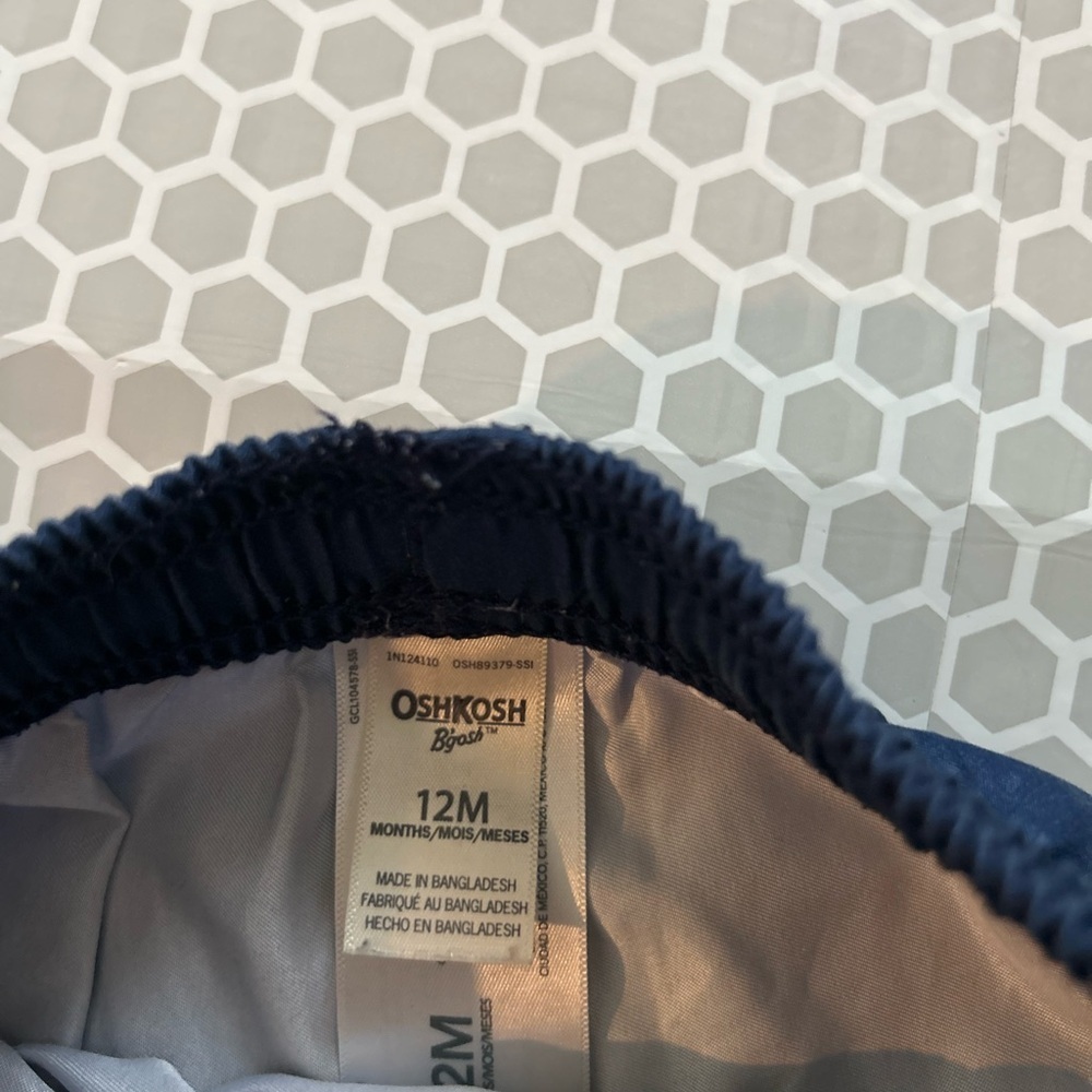 OshKosh B'gosh Navy, Orange and Light Blue Striped Swim Shorts Beach Size 12M - Picture 5 of 6